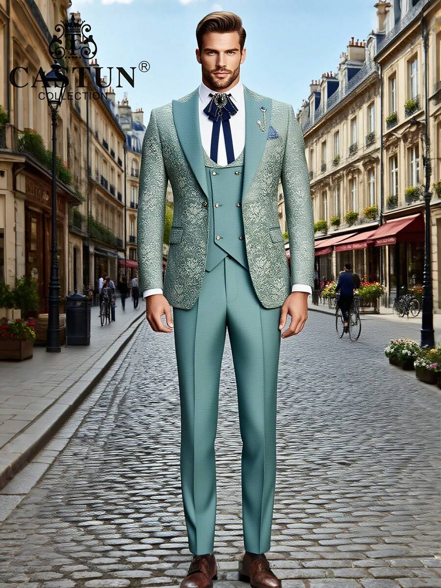 Men Suits - Light Green Suit - View 1