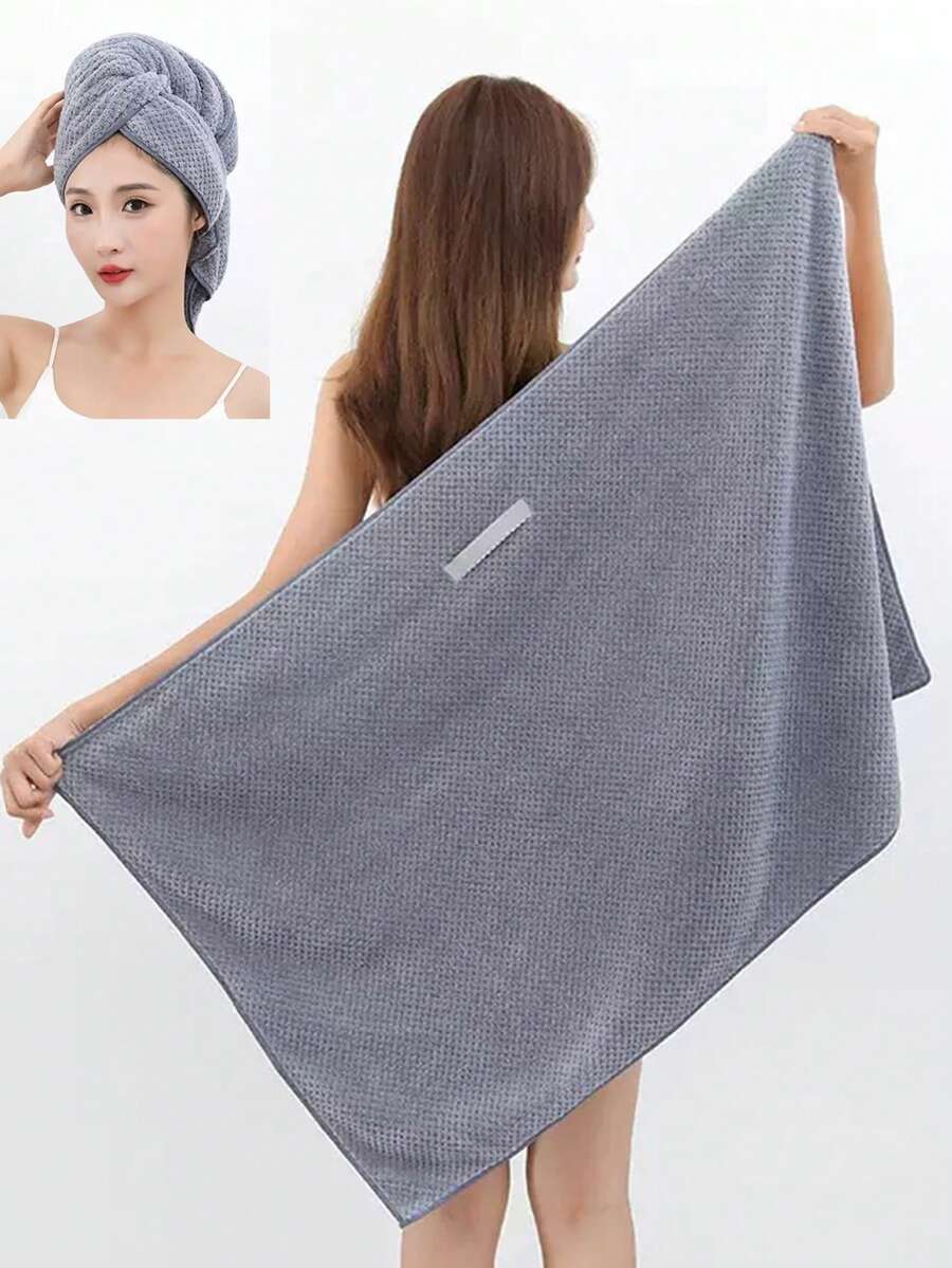 1pc Quick-Dry Absorbent Microfiber Hair Towel Headband For Women, Suitable For Long, Curly, Wet Hair, Fast Drying And Anti-Frizz, With Elastic Band, Foldable Into Bath Towel, Great Mother's Day Gift For Mom - Multicolor - View 1