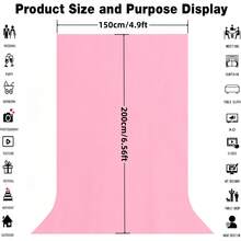 Pink Screen Backdrop For Photography Video Streaming | Solid Red Screen Cloth For Chroma Key, Video Production, Streaming, Gaming, Interviews And Studio Photography. (Excluding Brackets And Clips) - View 8