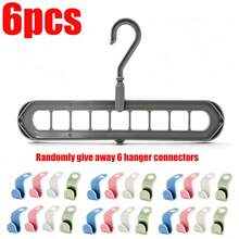 9-Hole Hanger Set With Hanger Connectors | Non-Slip Space-Saving Closet Organizer, Suitable For Shirts, Pants, Etc., Multi-Functional Storage Rack, Suitable For Home Or Dorm Use, Clothing Organization, Plastic Material - Multicolor - View 8