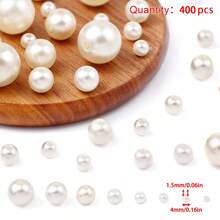 4-16mm Ngà voi ABS Ngọc trai Giả Hạt Với Thẳng Lỗ Đối với Quý cô Vòng tay & Vòng cổ DIY Làm đồ trang sức Chất liệu - Lỗ thẳng màu be - Xem 23