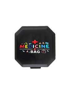 卡通彩色「MEDICINE」便攜式分格藥盒，便攜式醫療急救包，6格膠囊收納盒，旅行藥盒，盒，6格藥丸收納，旅行迷你藥盒，防潮藥片與維生素容器分發收納，居家露營、戶外徒步、狩獵，藥盒，藥丸容器，急救箱，醫療盒，旅行配件，宿舍必需品盒 - 彩色 - 查看 11