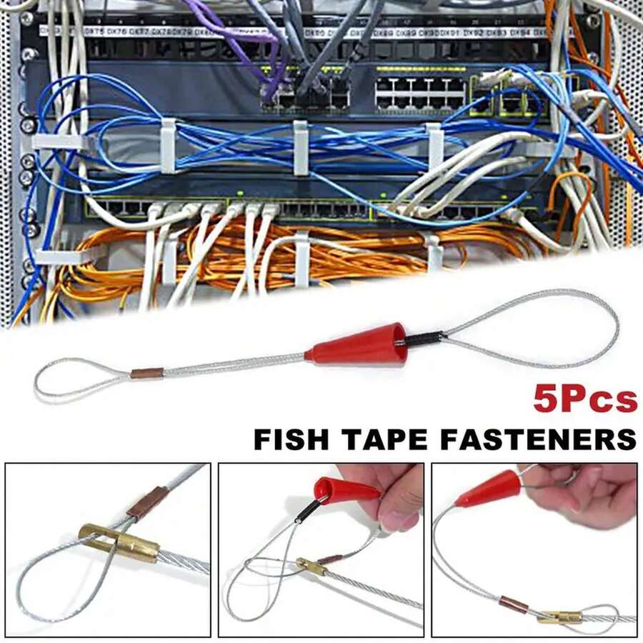5 Pcs Electrician Push Pullers Duct Red Wire Traction Fish Tape Fastener Tool For Electrical Fish Tape Cable Puller - 1 - View 1