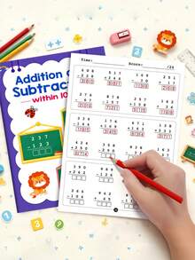 1 pieza Cuaderno de matemáticas de 3 dígitos, suma y resta hasta 1000, problemas aritméticos divertidos para estudiantes de primaria, libro de práctica cronometrada para el hogar, el aula y después de la escuela, cuaderno de matemáticas de primaria, suma y resta hasta 1000, uso educativo, cuaderno de práctica de matemáticas verticales para niños, hoja de trabajo de entrenamiento de habilidades matemáticas tempranas, adecuado para el currículo de 1er y 2do grado, incluyendo niños que aprenden aritmética matemática, hogar, aula escolar, cuaderno esencial de aritmética para la temporada de regreso a la escuela, primera opción de regalo para fiestas, Año Nuevo y cumpleaños - Multicolor - Ver 2