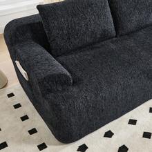 Doppelsofa, Modula Res Sofa, Tiefsitziger Memory-Foam-Cloud-Stuhl Mit Kissen-Black - Black - View 8