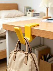 No-Drill Clamp-On Desk Edge Hook, Portable Detachable Handbag/Backpack Hanging Rack, Heavy-Duty Desk Edge Storage Hook, Student Classroom Office Library Coffee Shop Daily Use, Teacher Classroom Essential, Desk Organizer Accessory - Multicolor - View 1