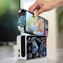 Astronaut Nebula Graffiti Stickers For Switch OLED Game Console Full Set Vinyl Skin Waterproof Scratch-Resistant Removable No Residue - View 8