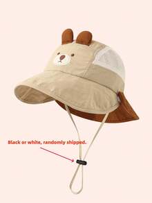 1 pieza Sombrero de cubo con diseño de animal, dinosaurio, conejo, oso, sombrero de sol protector para bebé, sombrero de sol de malla transpirable para niños, adecuado para primavera, verano, otoño - Multicolor - Ver 12