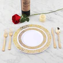 20pcs Gold Fork & Spoon Cutlery Set, Reusable Gold Utensil Set, Kitchen & Restaurant Tableware Set, Perfect For Birthday, Party, Picnic, Mother's Day And Easter - Gold - View 4