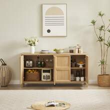 Natural Oak Sideboard - 160x40x80 Cm - Oak - View 6