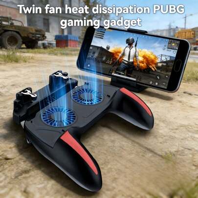2 Options: Plug-In/Battery Powered 3-In-1 Phone Game Cooling Controller, 4-Finger Physical Button Game Grip, Powerful Cooling, Telescopic Design (Fits 4.7-6.5 Inch Phones)