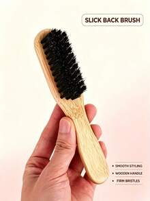 1pc Slick Back Hair Brush, Soft Bristles For Laying Down Hair Edges And For A Glossy Finish On All Hair Types,Smoothing Frizz&Restore Shine And Texture Comb - Multicolor - View 4