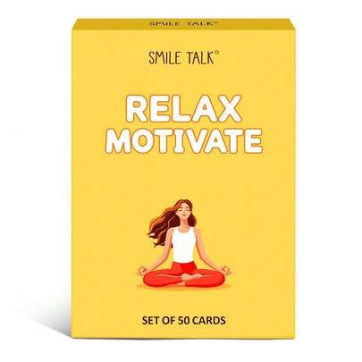 SMILE TALK Daily Relaxation & Inspirational Cards, 50 Mindfulness Practice Cards, Relieve Anxiety & Stress, Self-Care Mind-Body Wellness Cards, Thoughtful Gift For Family, Friends On Christmas, Valentine's Day, Thanksgiving