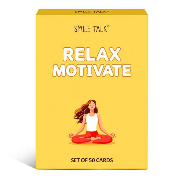 SMILE TALK Daily Relaxation Motivational Cards, 50 Mindfulness Exercise Cards To Relieve Anxiety & Stress, Self Love Wellness Cards, Thoughtful Gift For Family, Friends On Christmas, Valentine's Day, Thanksgiving