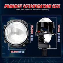 1 Buah Lensa Proyektor Bi LED 2,5 Inci dengan Lampu Halo H4 H7 9005 9006 untuk Lampu Depan Mobil Hella 3R Angel Eyes Kit Lampu Depan LED Sorot Tinggi dan Rendah - A - View 10
