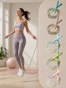 1Pc Adjustable Bamboo Joint Skipping Rope, Anti-Tangle Jump Rope For Beginners, Fitness Training Exercise Equipment For Daily Workout - Multicolor - View 1