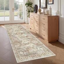 Alfombra de pasillo antideslizante para dormitorio, alfombra lavable con reverso de goma - Alfombra suave de pelo corto para cocina, lavandería, baño (61 x 244 cm, beige/marfil) - Rosa - Ver 11