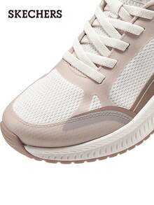 Skechers Women's Color-Block Honeycomb Mesh Cushioned Non-Slip Wear-Resistant Casual Jogging Shoes - Off White - View 10