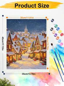 1 Set Pintura por Números Navideña, Adecuada para Principiantes, Kit para Adultos Principiantes con Patrón, Regalo de Cumpleaños, Regalo Navideño - A - Ver 5