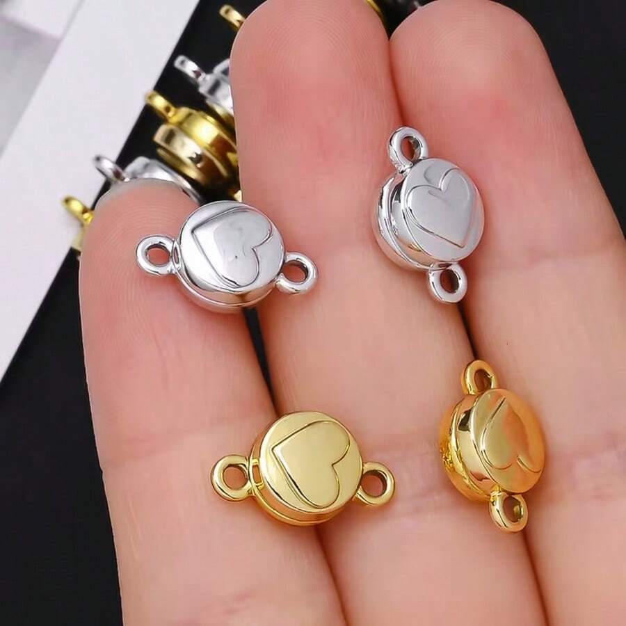 心形磁吸扣轉換器 9*15mm 珠寶連接件 磁吸項鍊扣與封口 適用於手鍊與項鍊延長鏈