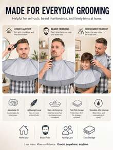 Adjustable Haircutting Cape, Foldable Haircutting Umbrella Cape, Suitable For Salon And Home Use, Unisex For Adults - Multicolor - View 5