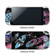 Astronaut Nebula Graffiti Stickers For Switch OLED Game Console Full Set Vinyl Skin Waterproof Scratch-Resistant Removable No Residue - View 6