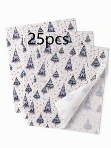 5/15/25/35 Sheets Ink Gray Christmas Tree Pattern Tissue Paper, Suitable For DIY Crafts, Party Gifts, Christmas, Bouquet Wrapping, Clothing Packaging And Birthday Gift Decoration - Ink Wash Gray Christmas Tree - View 8