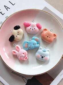 10/20/100pcs Cute Animal Puppy Elephant White Bear Pendant Charms DIY Handmade Keychain Bag Charm Accessories Decor - Multicolor - View 4