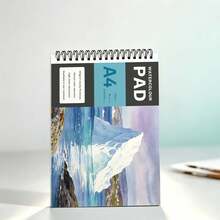A4 Spiral Bound Flip Watercolor Sketchbook, Blank Solid Color Drawing Notebook, Professional Art Album, Artist Student Back To School Supplies, 1pc - Multicolor - View 13