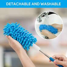 New Retractable Microfiber Duster Cleaning Brush Flexible Dust Cleaner Brush Cleaning Car Window Office Household Cleaning Tool - Car Cleaning Brush - View 8