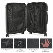 Three Piece Set Of Dirt Resistant Dark Gray Luggage, ABS Pressure Resistant And Wear-Resistant Boarding+Short Distance+Long Distance One Set Complete - A - 查看 10