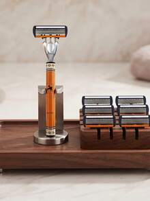 Men's Manual Shaving Kit - Ultra-Sharp 6-Blade Head, Replaceable Blades, Ergonomic Handle Design, Essential For Precise And Smooth Shaving, Reusable Replacement Blades, Perfect Gift For Father's Day And Birthday (Gift Box Not Included) Halloween, Christmas - Multicolor - View 2