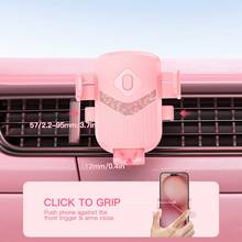YWOR Car Phone Holder, Air Vent Navigation Mount, 360° Rotation Horizontal/Vertical Screen Switching, One-Click Release Single-Hand Operation, No Obstruction Of View, Suitable For Cars, Trucks, Pickups. Pink Gift, Christmas Gift, Mother's Day Gift, Women's Day Gift, Birthday Gift - A - View 3