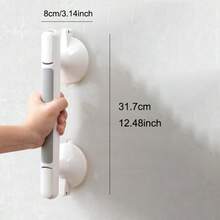 1pc Home Elderly Grab Bar, No Drilling Required, Non-Slip Suction Cup Design, Reusable, Suitable For Tile, Glass And Hard Plastic Surfaces, Ideal For Bathroom, Toilet, Living Room And Kitchen - Suction Cup Grab Bar - View 10