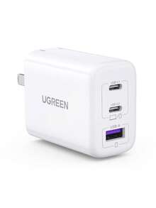 UGREEN 65W 快充充電器，3 埠 Type-C PD 介面，相容 Samsung S24 Ultra 平板電腦與 16/15/14 Pro Max，支援 SFC 2.0 超快充，高輸出功率 - 白色 - 查看 2