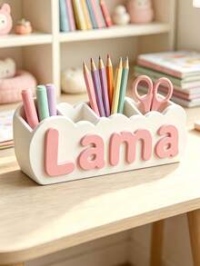Personalized Name Desk Organizer, 3D Printed Pencil Holder, Kids Room Decor - Multicolor - View 10