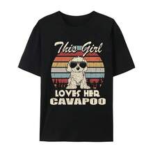 Cavapoo Girl Cool Vintage Retro Dog Mom T-Shirt, New T-Shirts For Women, Short Sleeve Printed T-Shirt, Summer Streetwear - Shape - View 1