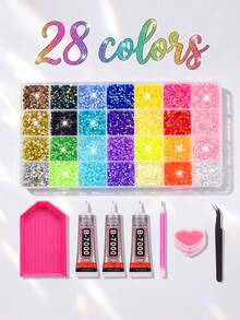 ZUI DREAM Rhinestone Set, 48,000-15,000pcs Y2K Resin Jelly Flat Back Rhinestones, 48 Colors 3mm Rhinestone Set, Includes 3 Bottles Of B7000 Glue And Tools, Suitable For DIY Diamond Painting Crafts - Rhinestones - View 6