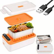 FollowBreak 1pc Electric Lunch Box, Rechargeable Portable Heating Lunch Box, Portable Food Warmer, Suitable For Car/Truck/Work/Home Heating Lunch Box - Multicolor - View 3