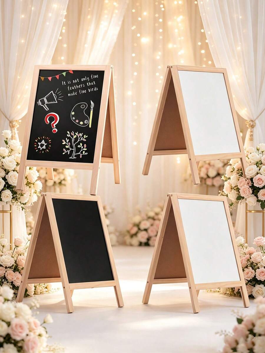 1 buah Papan Tulis Dua Sisi Ukuran 19*30cm/25*40cm, Cocok untuk Dekorasi Pernikahan, Pajangan Pesta Ulang Tahun, Dekorasi Rumah, Papan Nama Toko, dan Poster - papan gambar - View 1
