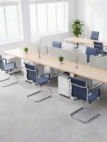WAHSON OFFICE CHAIRS 4PCS PU Leather Office Chair Metal Frame Conference Chair For Meeting Room/Reception Area - 藍色四把 - 查看 2
