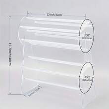 1pc Double/Single Layer Hair Claw Holder, Hair Hoop Storage Rack. Acrylic Material 360° Rotating/Fixed Hair Accessory Storage Rack, Suitable For Bathroom Hair Accessory Storage And Countertop Display - Transparent Acrylic Hair Tie Holder. Women's And Girls' Hair Tie And Hair Accessory Storage Rack, Crystal Hair Accessory Storage Rack Is The Perfect Choice For Gender Reveal Party, Birthday, Wedding, Party, Perfect Gift For Colleagues, Friends And Family, Back To School Season Essential - Clear - View 7