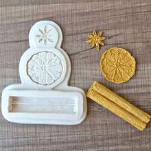 2/1件 檸檬枝形狀、肉桂星 anise 檸檬片形狀 軟矽膠模具，適用於 DIY 肥皂、黏土和蠟燭製作 - 淺灰色 - 查看 1