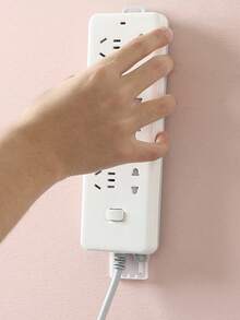 1pc Wall-Mounted Plastic Router Plug Holder, Cable Organizer, No Drilling Required To Install Data Cable And Power Strip (Random Adhesive) - Multicolor - View 6
