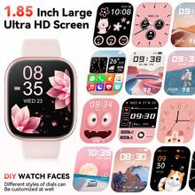 Hwagol 2026 Upgraded Smart Watch (Call/Answer Calls), 1.85-Inch Display, 230mAh Battery Capacity, Suitable For Men And Women, Fitness Tracker, Multiple Sports Modes, Step And Calorie Counter, Sleep Monitoring, Compatible With Android And - Pink - View 7