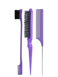 1 Pack Multicolor Curly Hair Styling Brush, Sweet Style Plastic Hair Comb With Pointed Tail, Easy Sectioning & Smoothing For Curly Wavy Hair Daily Use - One Size Fits All - View 13