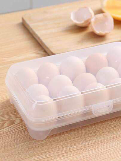 1pc, 15-Grid Egg Storage Box, Food Storage Container, Dust-Proof, Stackable, Anti-Collision, Easy To Clean, Transparent Visible, Thickened Plastic Egg Storage Box, Simple Rectangular, With Snap-Lock Flip Lid, Stackable Base, Suitable For Refrigerator Cabinet, Fresh Storage, Kitchen Ingredient Storage Box, Daily Home, Moving Storage, Spring Stocking, Weekend Meal Prep, Family Gathering, Rental Renovation, Dorm Organization, Holiday Meal Prep, Camping Supplies, New Year Storage