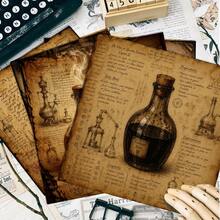 24pcs Dark Academia Alchemy Paper, Vintage Occult Potion Bottle Scrapbooking Cardstock, Mystical Glowing Liquid Craft Paper For Aesthetic Collage, Gothic Journaling, And Ephemera Collection. - Square - View 6