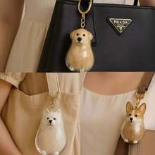 1pc Cute Transparent Animal Fur Collection Pendant, Pet Memorial Keychain With Transparent Inner Core And Puppy-Shaped Outer Shell, Suitable For Men And Women To Hang On Backpacks And Keys, Soft Golden Retriever Puppy Design With Metal Hook, Plush Touch With Transparent Hard Shell, Fresh And Healing Style, Ideal As Daily Accessory Or Holiday Gift - Multicolor - View 10