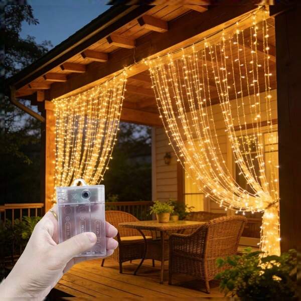 Romantic Atmosphere Room Bedroom Living Room Curtain String Lights, Fairy Tale Garland Decorative Light String, Landscape Lighting, Date Confession Decorative Light String, Birthday Party Decorative Light, Yard String Lights, Garden Lights, Sparkling Christmas Halloween Decorative Hanging Light String, Starry Sky Yard Lights, Holiday Light String, Outdoor Lighting, Battery Box Curtain Lights, Camping Decorative Light String, Wedding Party Decorative Light String, 8 Lighting Modes Fairy Light String